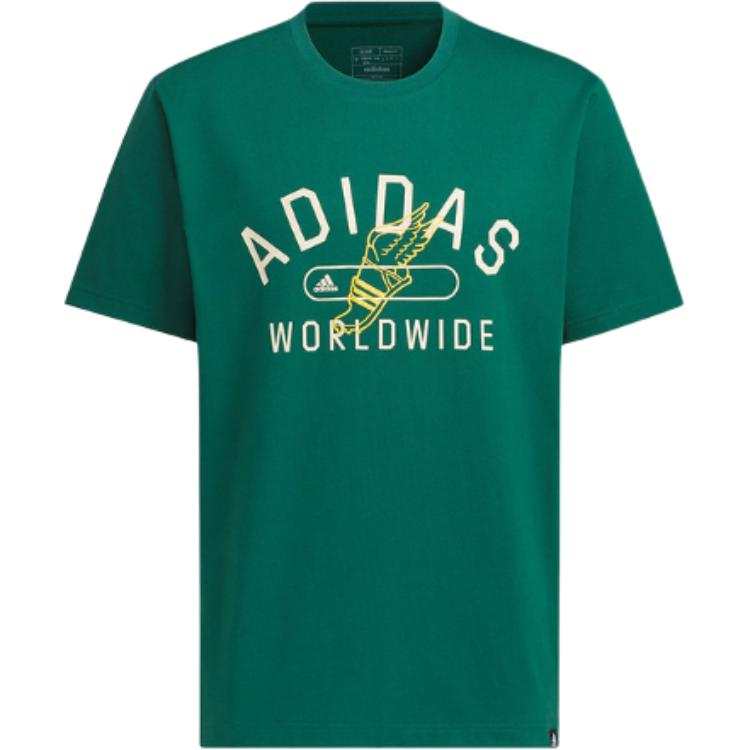 Adidas Adidas T Shirts Unisex Green Crew Neck Moderate Straight Fit