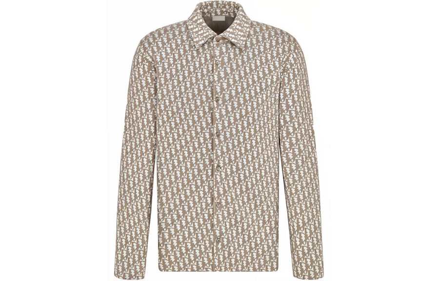DIOR Quarterly New Products Shirts Men's Khaki Lapel Moderate Shirt