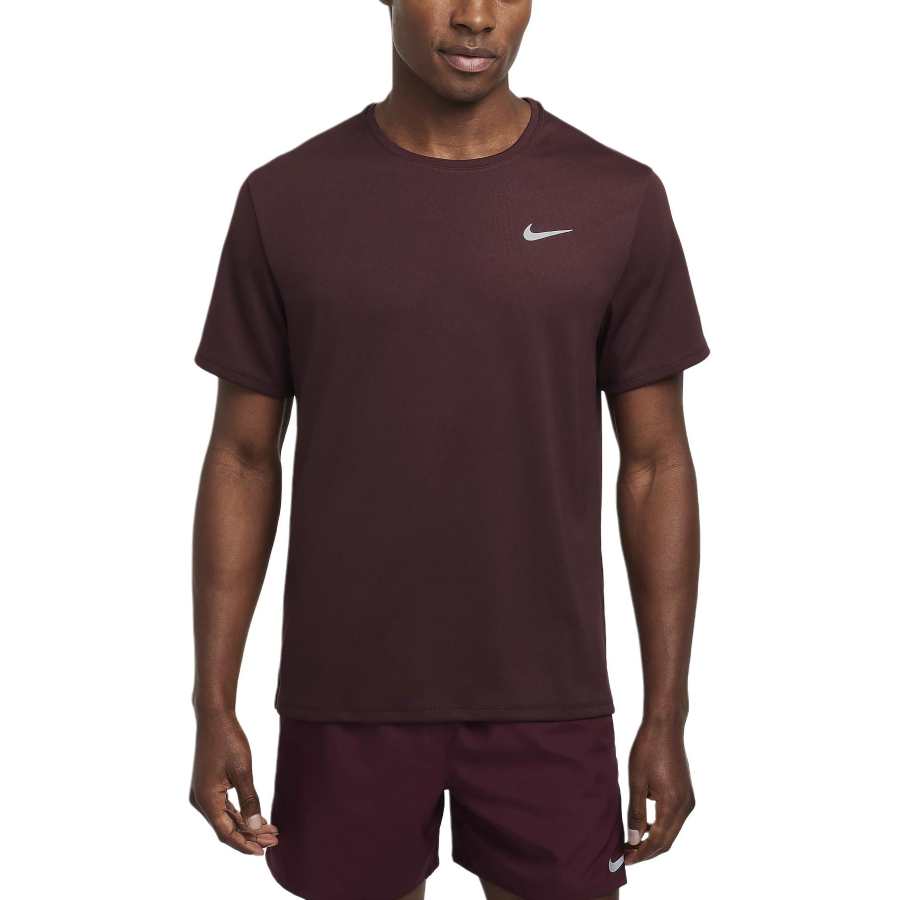 Nike Nike MILERDRI FIT UV T Shirt Men's Burgundy Red