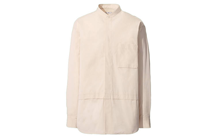 UNIQLO Jil Sander Shirts Men's Light Beige Stand Collar Moderate Other