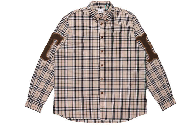 Burberry Cotton Poplin Long Sleeved Shirt Men's Soft Tawny 80423501
