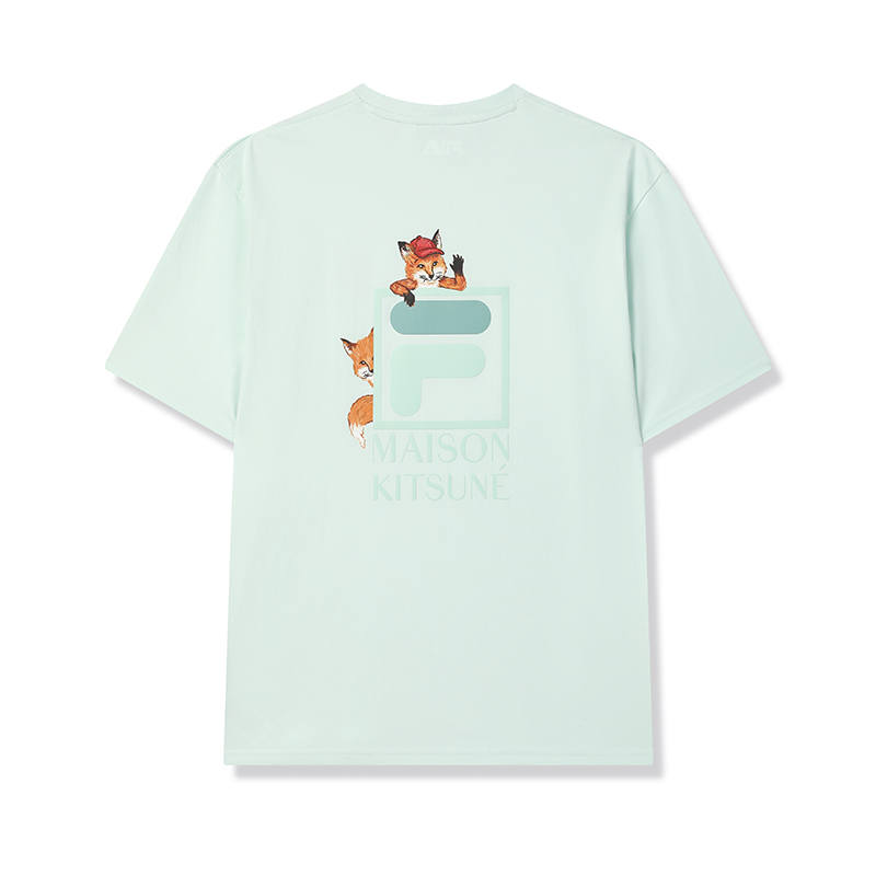 FILA x Maison Kitsune Little Fox T Shirt Unisex Light Verdant Green