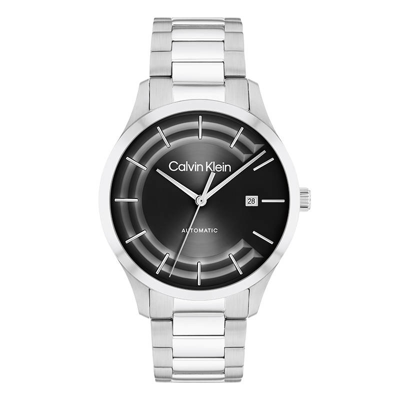 CALVIN KLEIN Knight Wrist Watches Automatic Mechanical Movement Steel Strap 40mm Black Dial Unisex