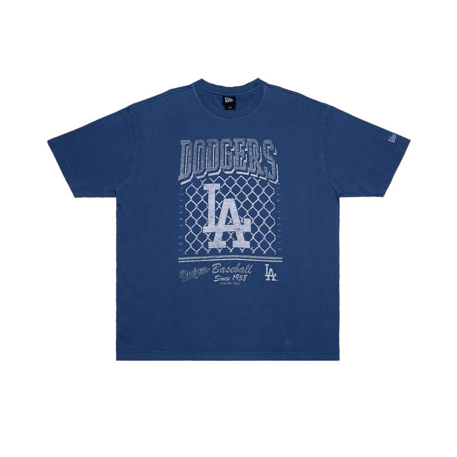 New Era Print Collection Short Sleeved T Shirts Couple NY Unisex Blue
