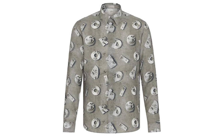 DIOR Arsham Lunar Relic Full Print Long Sleeve Shirt