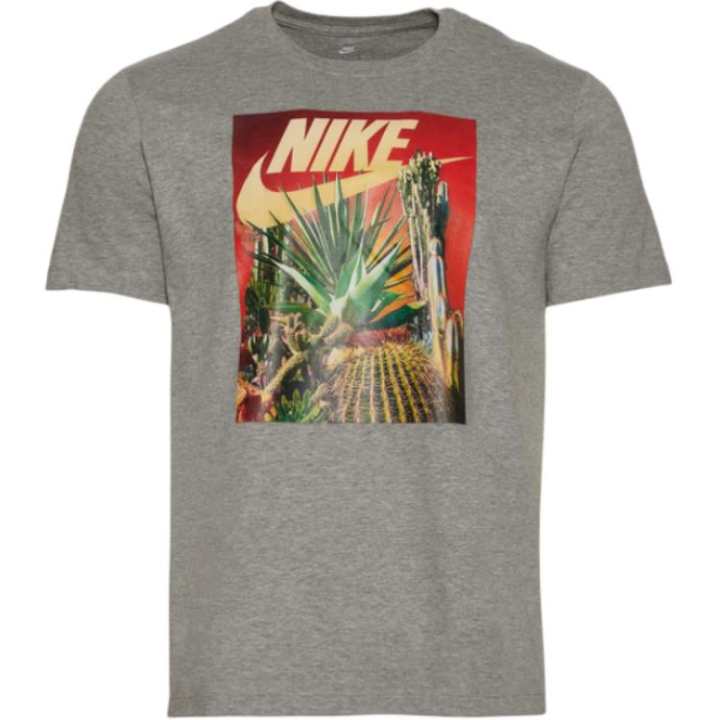 Nike Nike T Shirts Men's Gray Crew Neck Moderate Straight Fit