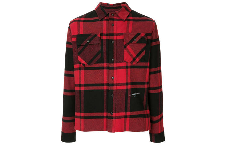 OFF-WHITE OFF WHITE Embellished Checkered Flannel Shirt