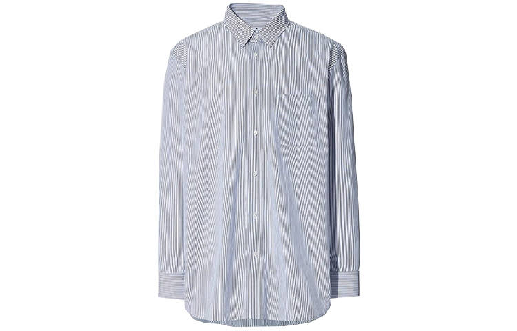 UNIQLO X JIL SANDER Shirts Men's Lake Blue Lapel Moderate