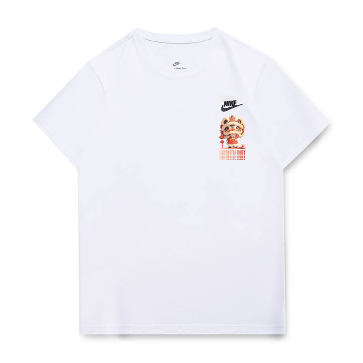 Nike Nike CNY T Shirts Unisex White Crew Neck Moderate Straight Fit