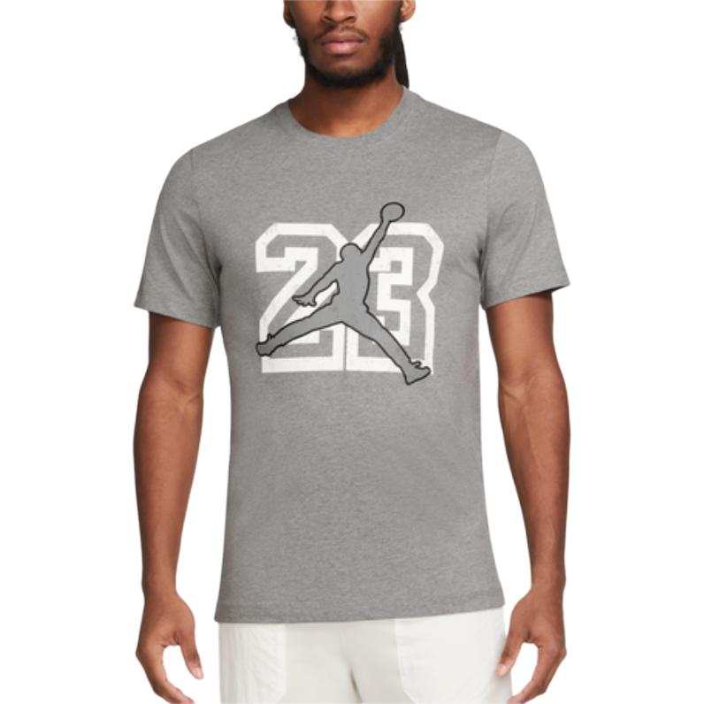 Jordan Jordan T Shirts Men's Gray Crew Neck Moderate Straight Fit