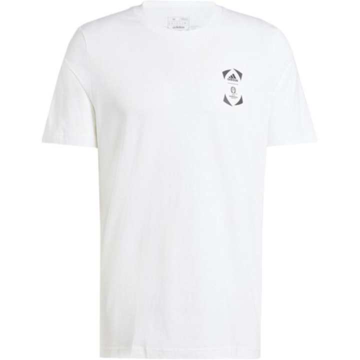 Adidas Adidas T Shirts Men's White Crew Neck Moderate Straight Fit