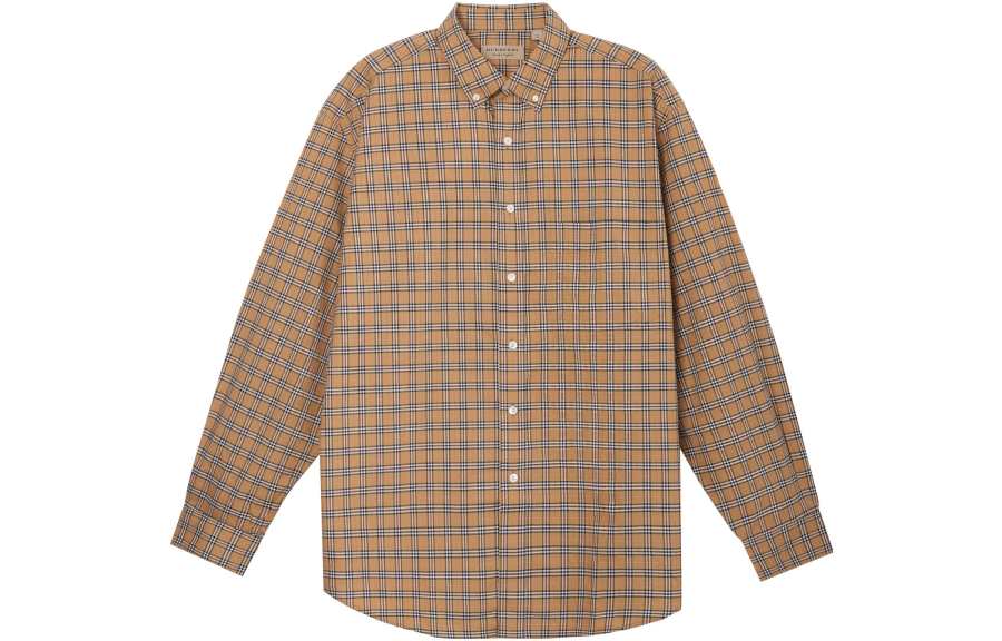 Burberry FW20 Shirt Spring Summer Men's Classical Style Yellow