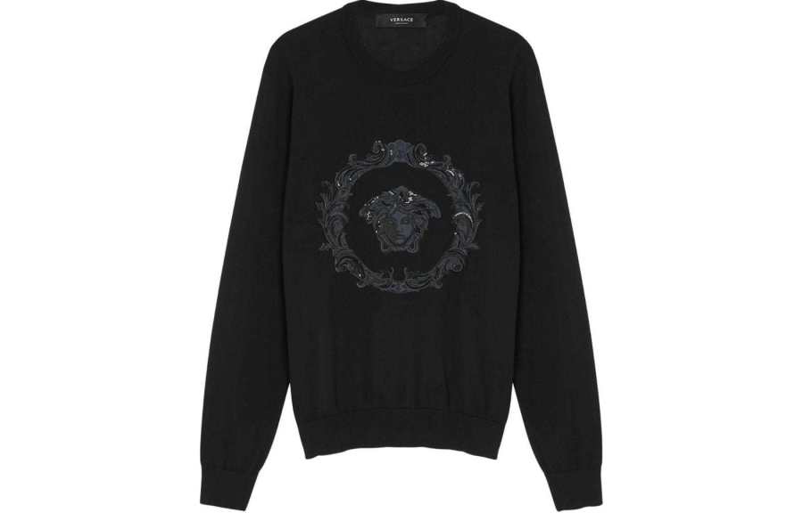 VERSACE VERSACE Medusa-Embroidered Crewneck Jumper