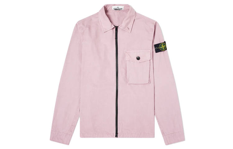 STONE ISLAND Shirts Men's Pink Pointed Collar Moderate Workwear