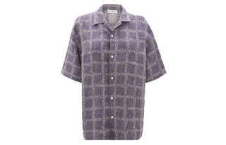 JW Anderson Shirts Men's Navy Blue Cuban Collar Moderate Other