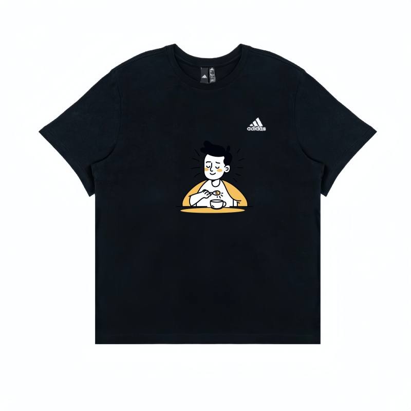 Adidas Adidas T Shirts Unisex Black Crew Neck Moderate Straight Fit