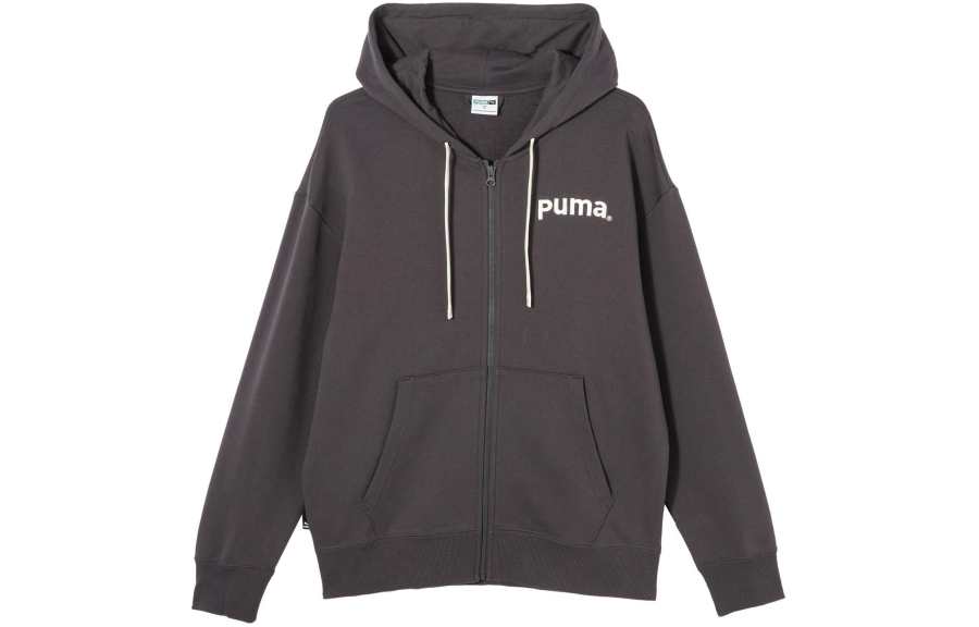 PUMA TEAM FZ HOODIE TR Sweatshirt Unisex Charcoal Black