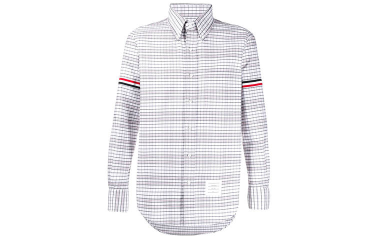 THOM BROWNE THOM BROWNE Shirts Men's Medium Gray Pointed Collar Moderate