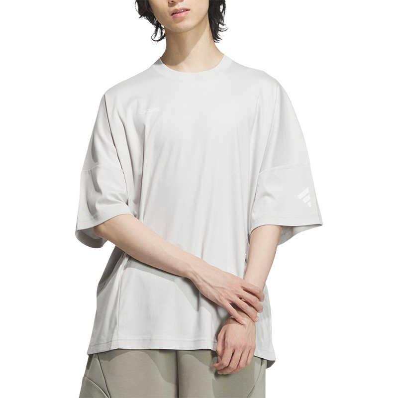 Adidas Adidas T Shirts Men's White Crew Neck Moderate Straight Fit