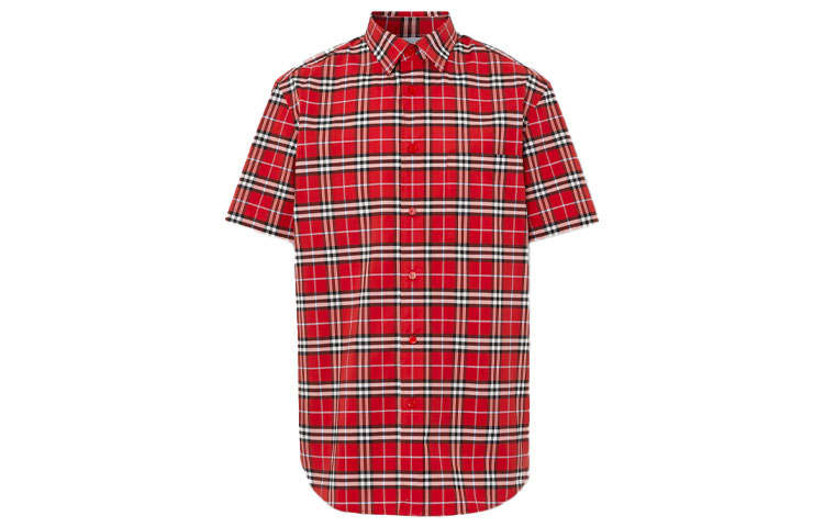 Burberry Shirts Men's Pepper Red Lapel Moderate Other