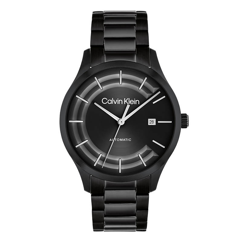 CALVIN KLEIN Knight Wrist Watches Automatic Mechanical Movement Steel Strap 40mm Black Dial Unisex 30m Water Resistant