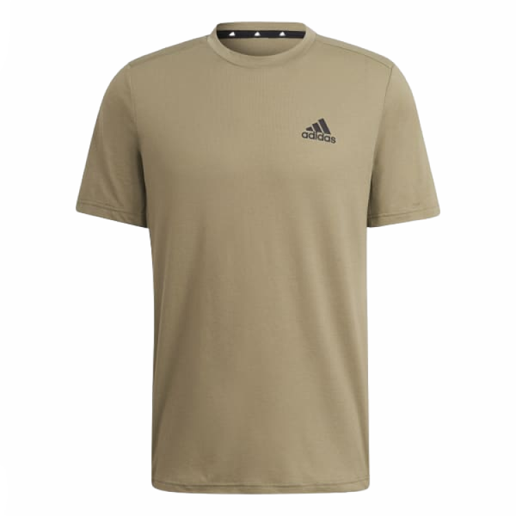 Adidas Adidas AEROREADY T Shirts Men's Khaki Crew Neck Moderate