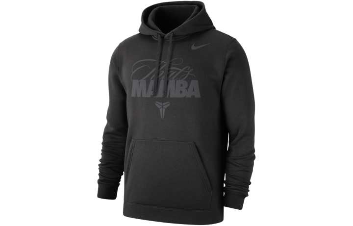 Nike Nike Letter Print Hooded Pullover Fleece Lined Long Sleeved Sweatshirt Men's Black