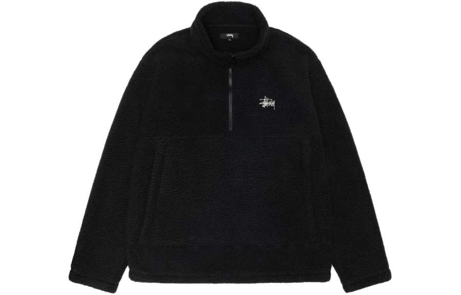 Stussy Half Zip Mock Polar Fleece Hoodie