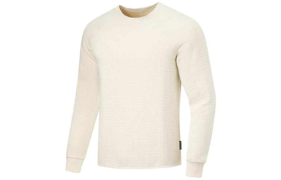 Li-Ning Li Ning Fitness Series Sweatshirts Men's Ivory Crew Neck Moderate Regular