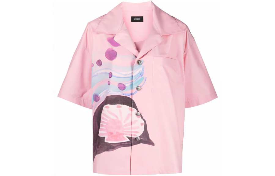 WE11DONE WE11DONE Shirts Unisex Pink Pointed Collar Moderate Hawaii