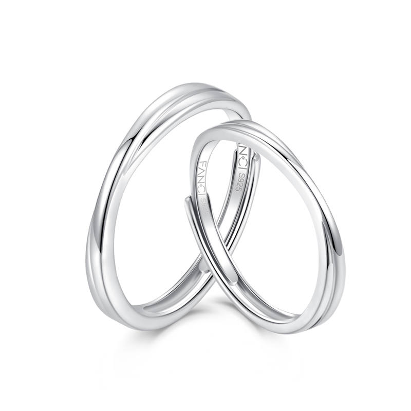 FANCI FANCI 925 Sterling Silver Ring Pair Unisex
