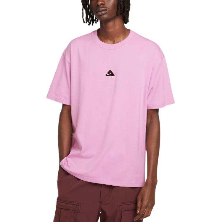 Nike Nike ACG T Shirts Men's Pink Crew Neck Moderate Straight Fit