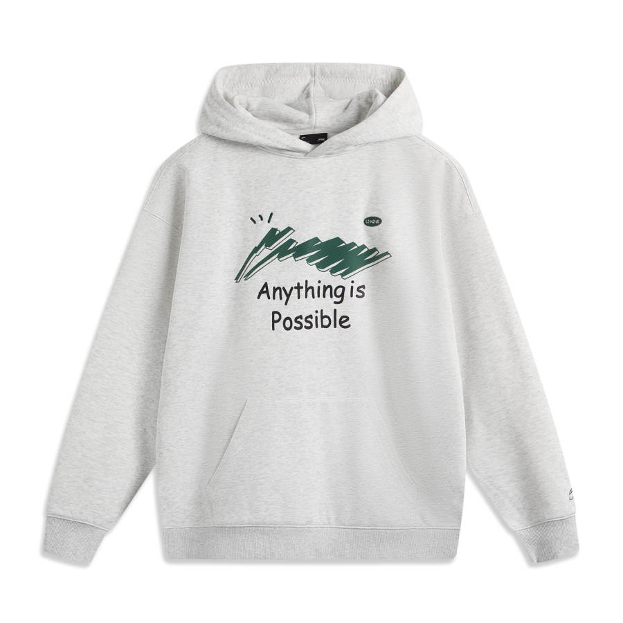 Li-Ning Li Ning Sports Life Collection Sweatshirt Unisex Heather Gray Deep Antarctic Gray