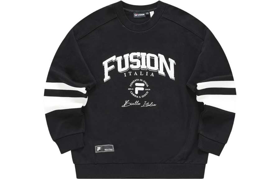 FILA FUSION Sweatshirts Men's Jet Black Crew Neck Moderate Regular