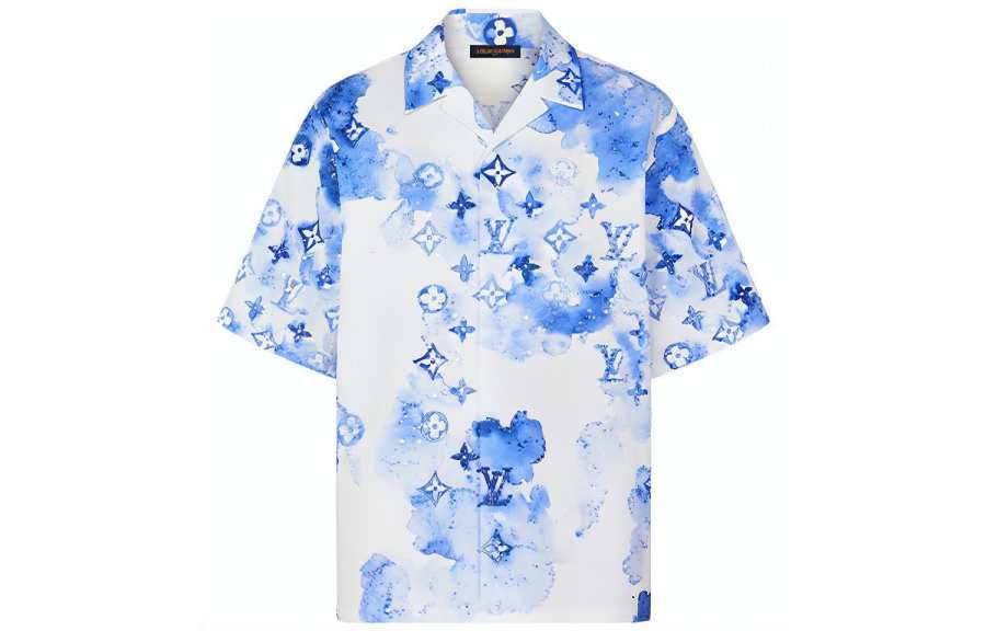 LOUIS VUITTON New Quarterly Products Of LV Shirts Men's Blue Lapel Moderate Other