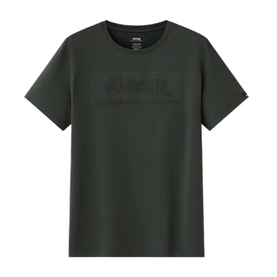 Jeep T Shirts Men's Night Green Crew Neck Moderate Straight Fit