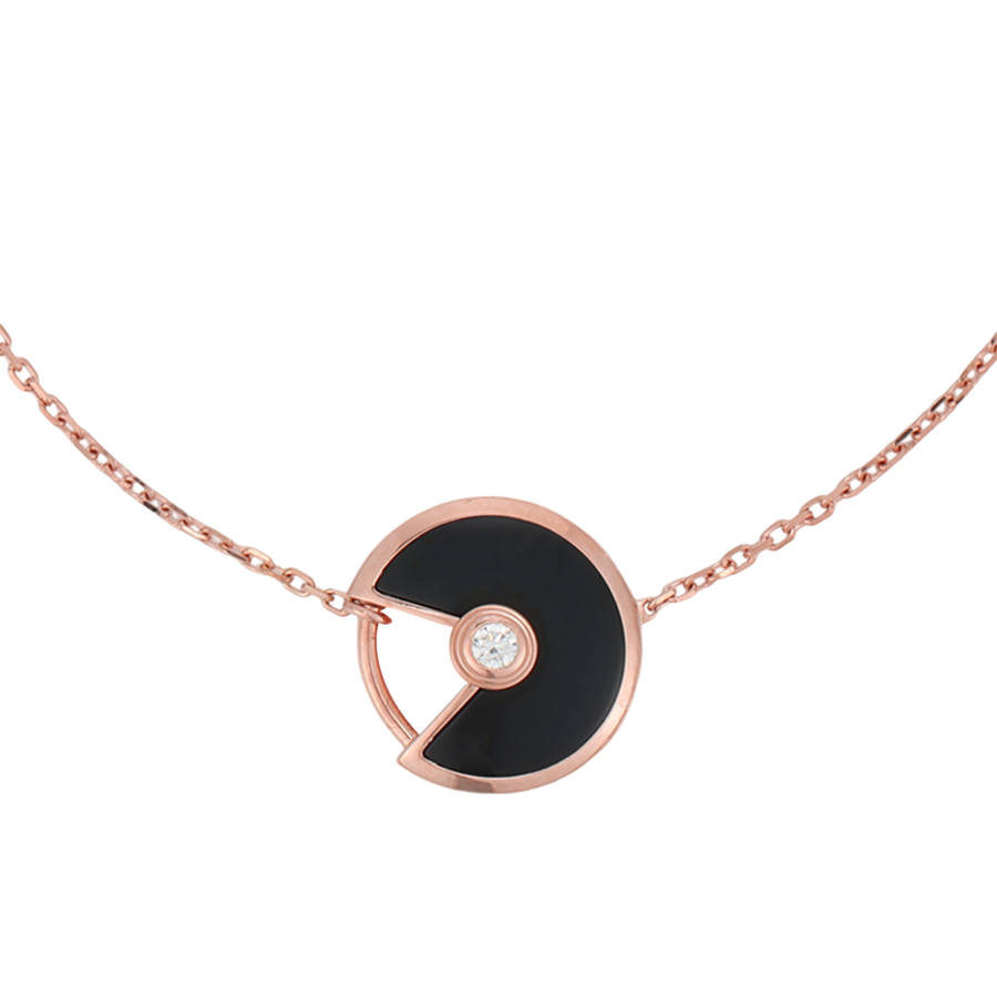 CARTIER AmuletteAmulette De Cartier 18K Gold Diamond Onyx Bracelets Unisex Rose Gold
