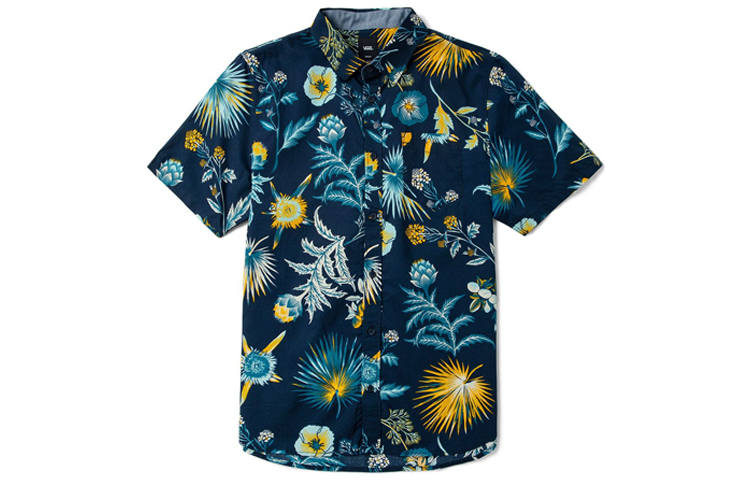 Vans Vans CALIFAS Shirts Men's Dark Blue Lapel Moderate Other