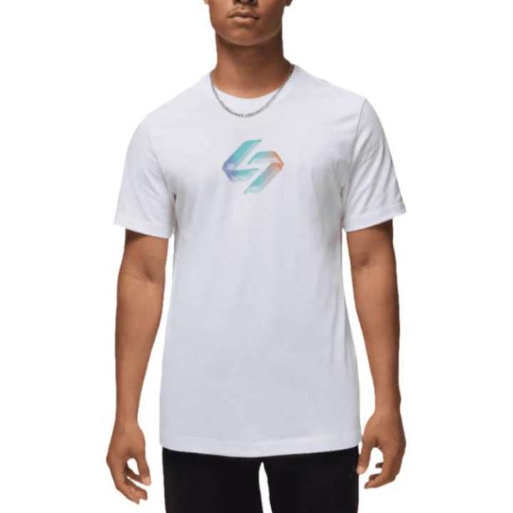 Jordan Jordan T Shirts Men's White Crew Neck Moderate Straight Fit