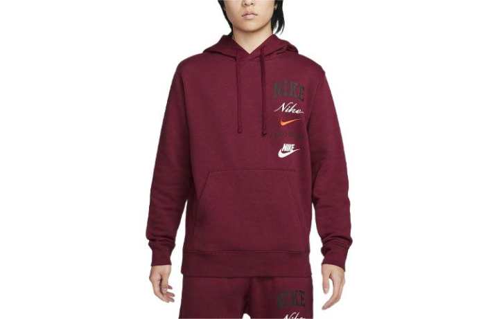 Nike Nike Sweatshirts Men's Dark Red Hooded Moderate Regular