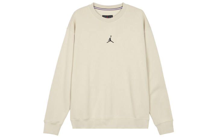 Jordan Jordan ESSENTIALS Logo Print Crew Neck Fleece Lined Casual Sweatshirt Men's Rattan Yellow