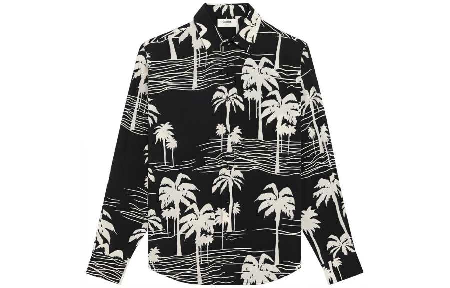 CELINE Celine 2010s palm tree-print shirt