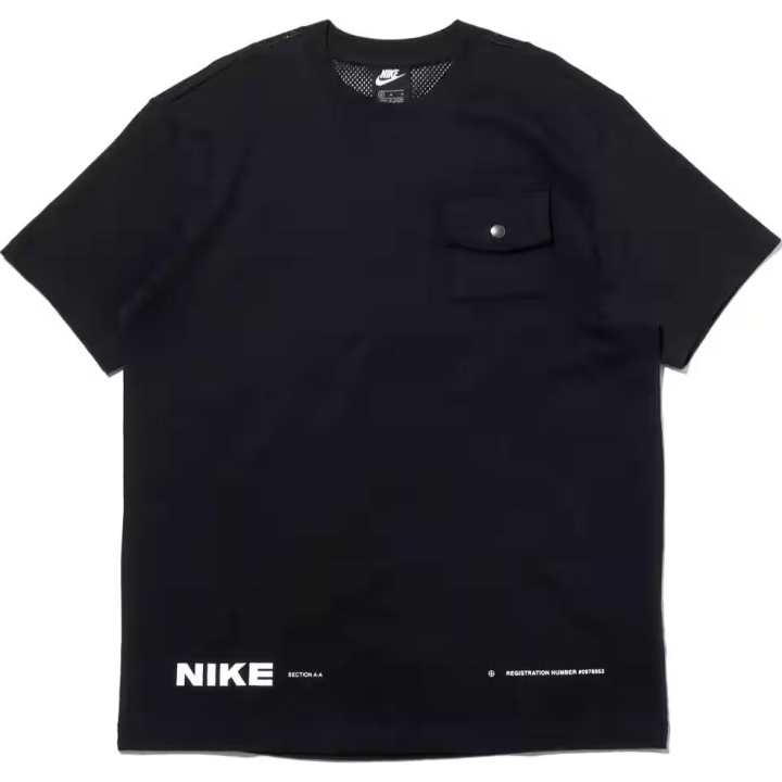 Nike Nike T Shirts Men's Black Crew Neck Moderate Straight Fit