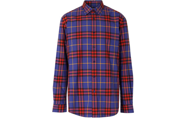 Burberry Shirts Men's Purple Moderate Other