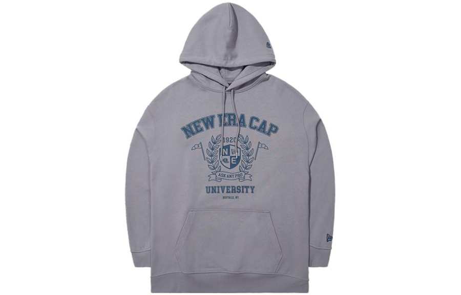 New Era Sweatshirts Unisex Gray Hooded Moderate Regular