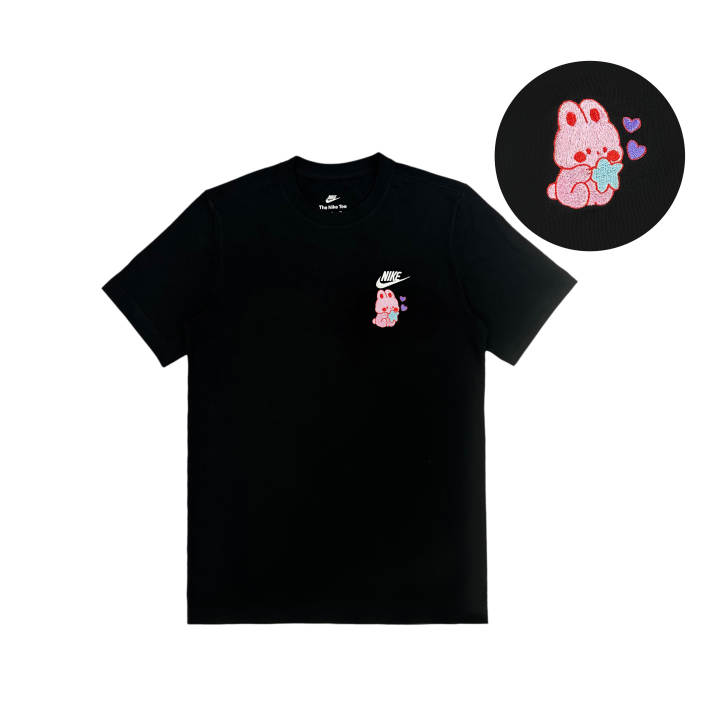 Nike Nike Local Star Heart Gesture Bunny Embroidery T Shirt Unisex Black