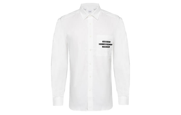 Burberry Shirts Men's White Pointed Collar Moderate Shirt