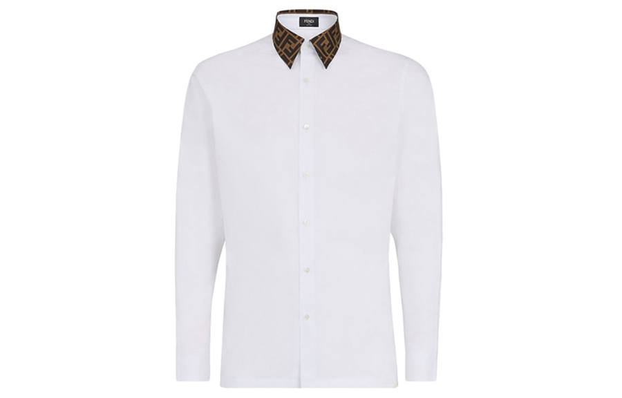 FENDI Logo Collar Tailored Shirt