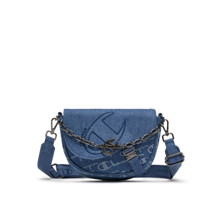 Champion Fabric Backpack Shoulder Bag Unisex Light Denim Blue/Dark Denim Blue
