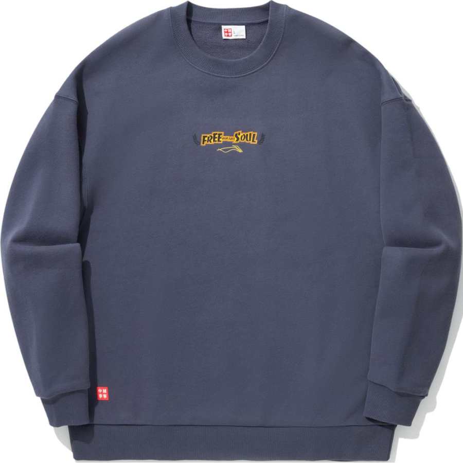 Li-Ning Li Ning Sweatshirt Unisex Curtain Mountain Blue